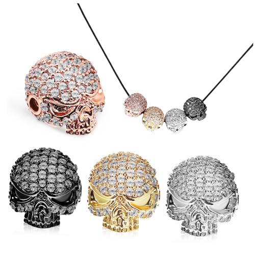 Tofficu 4 Stck Teiliges Metall Skull Beads für DIY Schmuckherstellung Leichte Halloween Schädel Perlen für Armbänder Halsketten Hautfreundlich Vielseitig für Accessoires Tofficu 4 Stck Teiliges Metall Skull Beads für DIY Schmuckherstellung Leichte Halloween Schädel Perlen für Armbänder Halsketten Hautfreundlich Vielseitig für Accessoires von Tofficu