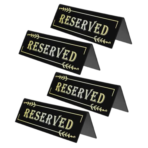 Tofficu 4 Stück Acryl Reserviert Tischschild für Hochzeiten Partys Hotel Restaurant Multifunktional Leicht Bruchfest Stilvolles Design von Tofficu