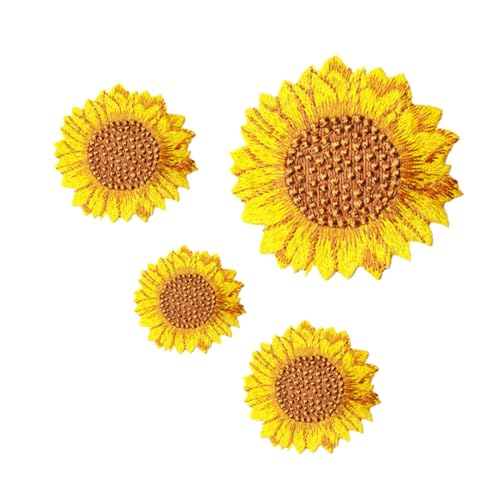 Tofficu 4 Stück Bestickte Sonnenblume Patches Langlebige DIY Kleidung Aufnäher Süße Applikationen für Pullover Jeans Taschen Vielseitige Stoffdeko zum Aufnähen und Verschönern Tofficu 4 Stück Bestickte Sonnenblume Patches Langlebige DIY Kleidung Aufnäher Süße Applikationen für Pullover Jeans Taschen Vielseitige Stoffdeko zum Aufnähen und Verschönern von Tofficu