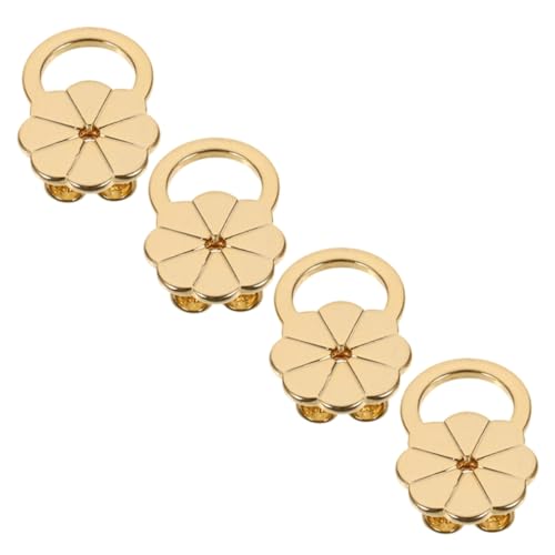 Tofficu 4 Stück Blumen Ohrstecker Verschlüsse für Hängende Ohren Hypoallergene Verstellbare Ohrstecker mit Antidrop Funktion Goldplattierte Ohrringunterstützung für Schweren Schmuck von Tofficu