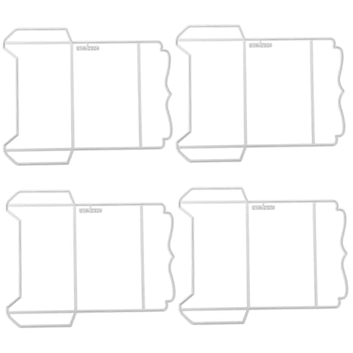 Tofficu 4 Stück Briefumschlagschneider Papier Schablone Sammelalbum Cutter Scrapbook-stanzungen Wort Briefumschlagstanzungen Gestanzt Stanzformen Prägemappen Silver Kohlenstoffstahl von Tofficu