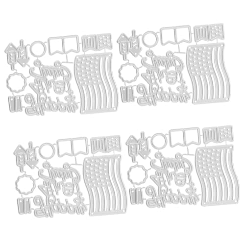 Tofficu 4 Stück Der Unabhängigkeitstag stirbt Scrapbook Stanzformen selber machen Stecklinge Zeitschrift Papier Scrapbooking Kartenherstellung stirbt handwerk schneiden sterben Silver von Tofficu