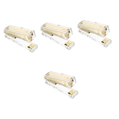 Tofficu 4 Stück Hefter Büro Hefte für Schreibtisch Ästhetisches Briefpapier Acryl Golden von Tofficu