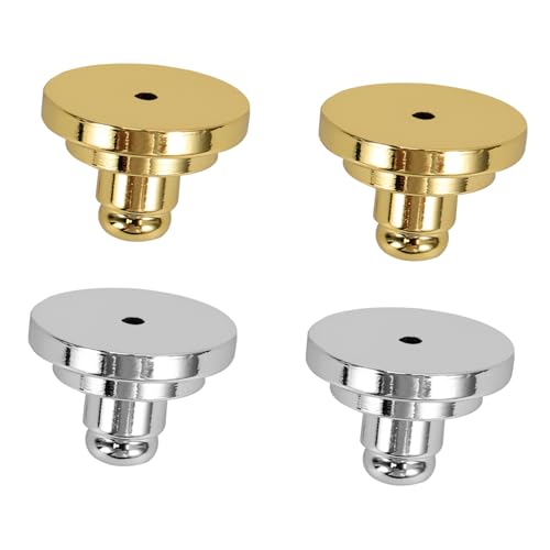Tofficu 4 Stück Ohrringe aus Messing ohrring set ohrring zubehör Ohrringzubehör Ohrring Verschlüsse ohrringe stopper Ohrringlift klein Ohrringteile durchbohrte Ohrringrückseiten Ohrstecker von Tofficu