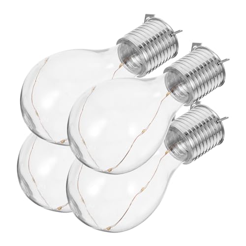 Tofficu 4stücke Solar Led Hängelampe Dekorative Glühbirne Mit Kupferdraht Leds Warmweißes Licht Für Garten Und Außenbereich Solarbetrieben Einfach Zu Befestigen von Tofficu