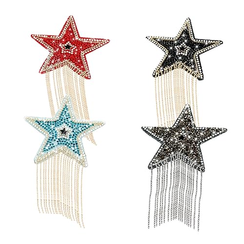 Tofficu 4 Stück Sternenaufnäher mit Strass und Quasten für DIY Kunstprojekte Hochwertige Hot Melt Aufkleber für Kleidung Taschen und Kostüme Bunte Patches mit Starkem Kleber Tofficu 4 Stück Sternenaufnäher mit Strass und Quasten für DIY Kunstprojekte Hochwertige Hot Melt Aufkleber für Kleidung Taschen und Kostüme Bunte Patches mit Starkem Kleber von Tofficu