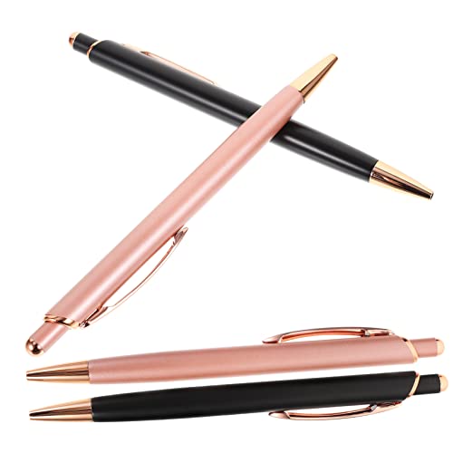 Tofficu 4 Stück Teiliges Kugelschreiber Tragbare Ergonomische Metall Kugelschreiber mit Druckmechanik Elegante Schreibstifte für Büro Schule und Schwarz Gold Tofficu 4 Stück Teiliges Kugelschreiber Tragbare Ergonomische Metall Kugelschreiber mit Druckmechanik Elegante Schreibstifte für Büro Schule und Schwarz Gold von Tofficu