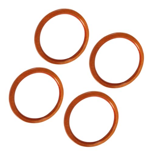 Tofficu 4 Stück Teiliges Massivholz Ringe Holzkreise DIY Zubehör für Handtaschen Griffe Natürliche Glatte Oberfläche für Bastelarbeiten und Handtaschenherstellung von Tofficu
