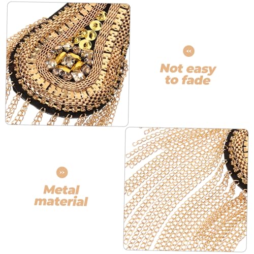Tofficu 4 Stück Teiliges Metall Quasten Schulterklappen mit Perlen und Strass für Kostüm Accessoires Auffällige Epauletten Schmuck für Karneval Halloween Bühne und Festliche Anlässe von Tofficu