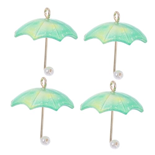 Tofficu 4 Stück Teiliges Mini Regenschirm Charms Grüne DIY Anhänger Ohrring Deko Kreative Schmuckanhänger für Damen Kleine Ohrstecker Zubehör zum Selbermachen von Tofficu