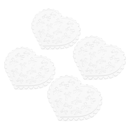 Tofficu 4 Stück Teiliges Nagelkunst Silikon Formen Schleifen Design Prägeform für Maniküre Wiederverwendbar Vielseitig für Nagelkunst Epoxidharz und DIY Dekorationen Zeitsparendes Nail Art von Tofficu