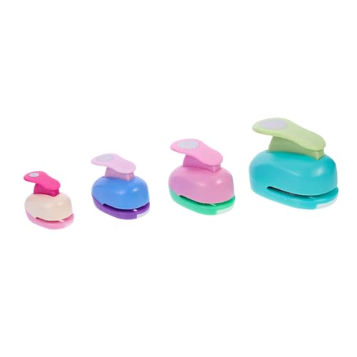 Tofficu 4 Stück Teiliges Runder Papierstanzer Kreativer DIY Motivlocher für Basteln Scrapbooking Handarbeit Kinderfreundlich Fördert Fantasie und Geschicklichkeit Zufällige Farbe von Tofficu