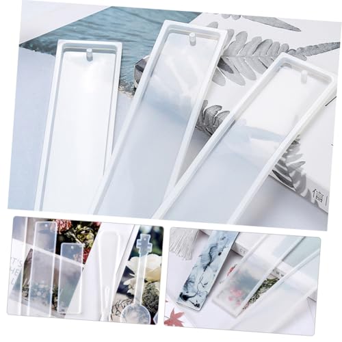 Tofficu 4 Stück Teiliges Silikon Lesezeichen Gießform für DIY Epoxidharz Buchzeichen Langlebige Flexible Silikonform für Personalisierte Bastelprojekte und Schmuckherstellung von Tofficu