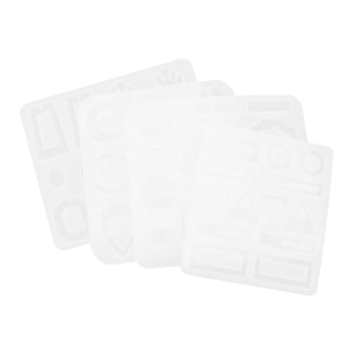 Tofficu 4 Stück Teiliges Silikon Ohrring Gießform für DIY Schmuckherstellung Flexible Epoxidharz Formen Hautfreundlich Leicht Entformbar für Ohrringe Anhänger und Kreative Bastelprojekte von Tofficu
