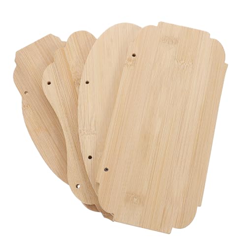 Tofficu 4 Stück Teiliges Unlackierte Holzschilder mit Aufhängung Blanko Holztafeln zum Bemalen und Gestalten DIY Dekoration für Laden Robust und Vorgebohrt Rustikaler Stil von Tofficu