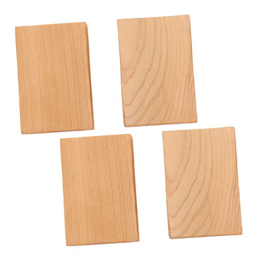 Tofficu 4 Stück Unbehandelte Dicke Rechteckige Holzblöcke Splintfrei Glatte Oberfläche zum Bemalen Schnitzen Schmuck und Bastelprojekten Naturfarbene DIY Holzklötze für Kreativarbeiten von Tofficu