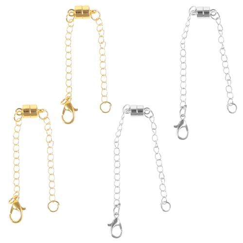 Tofficu 4 Stück Verlängerungskette mit Magnetschnalle einstellbar Silber schmuckherstellung zubehör schmuck basteln zubehör Kettenverlängerung Schmuckverlängerungen für Halsketten Kupfer Tofficu 4 Stück Verlängerungskette mit Magnetschnalle einstellbar Silber schmuckherstellung zubehör schmuck basteln zubehör Kettenverlängerung Schmuckverlängerungen für Halsketten Kupfer von Tofficu