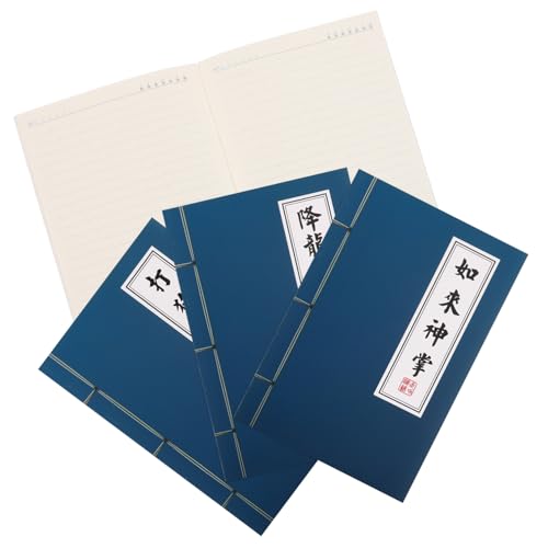 Tofficu 4 Stück Vintage Notizbücher im Chinesischen Stil für Schüler Retro Martial Arts Design Glattes für Notizen und Kalligraphie Hochwertige Schreibwaren von Tofficu