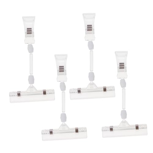 Tofficu 4 Stück Werbeclip Transparent Drehbar für Preisschilder Tischaufsteller Lebensmittelgeschäft Werbehalter Vielseitig für Einzelhandel Tofficu 4 Stück Werbeclip Transparent Drehbar für Preisschilder Tischaufsteller Lebensmittelgeschäft Werbehalter Vielseitig für Einzelhandel von Tofficu