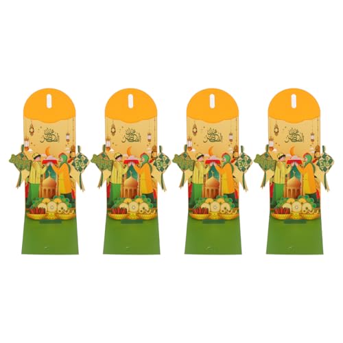 Tofficu 4 Stück rote umschläge für eid festival geschenkverpackung nachbarn Eid Mubarak Grußkartenhalter Eid Mubarak Umschlag für Geldgeschenke leerer Urlaubsumschlag Briefumschlag Papier von Tofficu