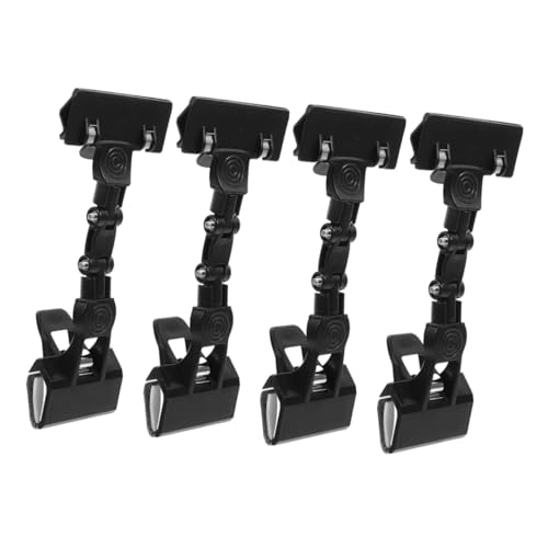 Tofficu 4 Stücke Einstellbarer Etikettenclip Memo -Halter -Clip Doppelkopfklemme Bildclip für Zeichenbretter Büroklammerklemme Malklammern Zeichnungsclip kopieren Zeichenclip Eisen Schwarz von Tofficu