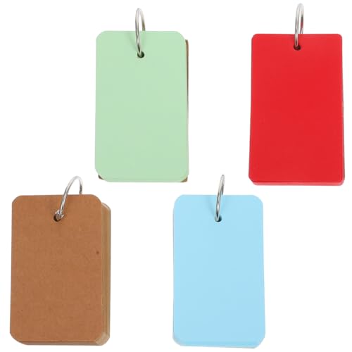 Tofficu 4 Stücke Kraftpapier Lernkarten Mit Binder-Ringen Praktische Notizblöcke Für Schule Büro Und Zuhause Leere Flashcards Für Einfaches Lernen Und DIY-Studienkarten von Tofficu
