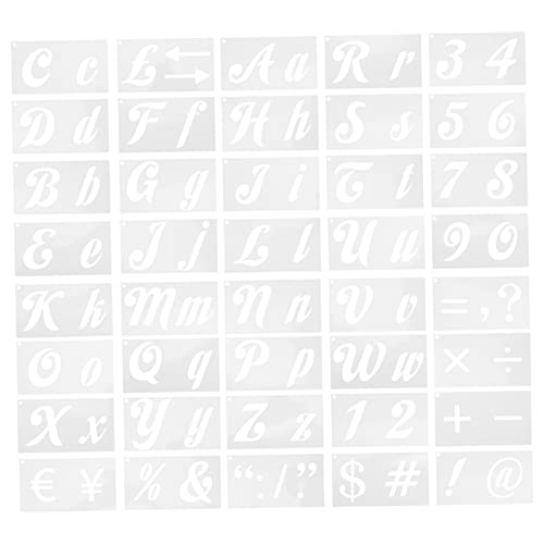 Tofficu 40 Blatt Schablonen Set für Buchstaben und Zahlen Wiederverwendbare Malvorlagen für DIY Bastelprojekte für Scrapbooking und Kreative Gestaltung von Tofficu
