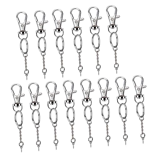 Tofficu 40 Sätze Teiliges Schlüsselanhänger Set aus Langlebiger Legierung mit Drehbarem Karabiner Schlüsselringen Kettengliedern und Schraubstiften für DIY Schlüsselanhänger Schmuck und von Tofficu