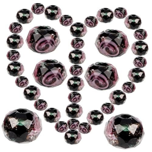 Tofficu 40 Stück DIY Perlen Facettierte Glasperlen Blüten Design Schmuckzubehör Schwarz für Armbänder Halsketten Ohrringe Basteln Tofficu 40 Stück DIY Perlen Facettierte Glasperlen Blüten Design Schmuckzubehör Schwarz für Armbänder Halsketten Ohrringe Basteln von Tofficu
