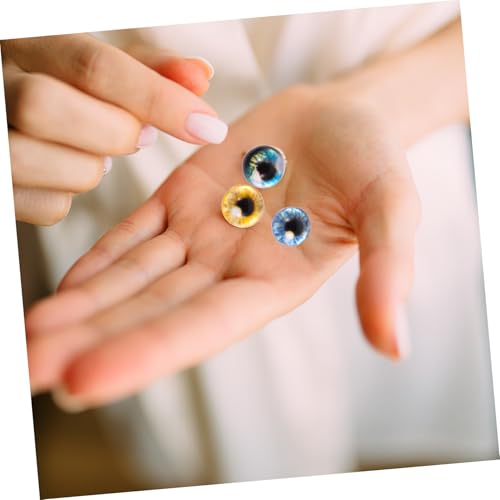 Tofficu 40 Stück Glasaugen für Puppenherstellung Katzenaugen Kristallglas Schmucksteine DIY Basteln Schmuckzubehör für Armbänder Anhänger Schlüsselanhänger von Tofficu