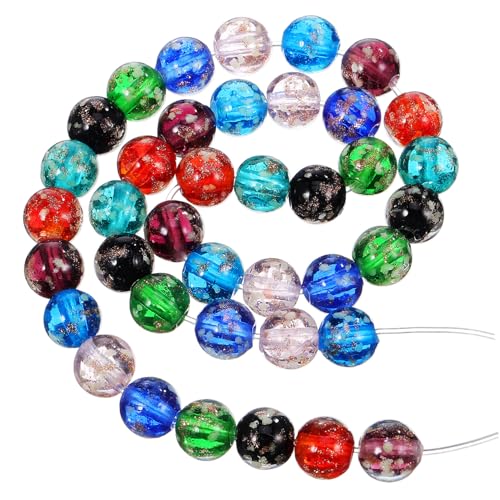 Tofficu 40 Stück Glow in The Dark Glasperlen Runde Leuchtperlen Mix in Farben Für Schmuckherstellung DIY Bastelperlen Robust und Langlebig von Tofficu