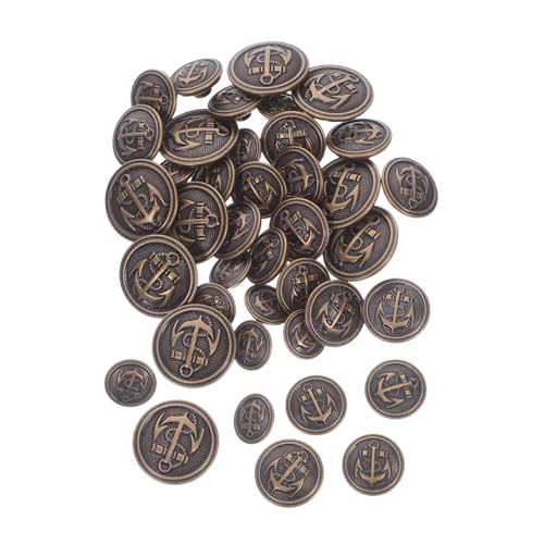 Tofficu 40 Stück Teiliges Metallknopf Set für Blazer und Mäntel Vintage Kupferfarbene Schaftknöpfe Robuste Runde Knöpfe für Herrenanzüge Jeansjacken und Sportmäntel zum Nähen von Tofficu