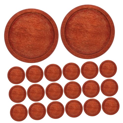 Tofficu 40 Stück Teiliges Runde Holz Basistrays Durchmesser Kaffeebraun Retro Anhängerplatte für Schmuckherstellung DIY Bastelzubehör Geeignet für Broschen Cabochons Handwerksprojekte von Tofficu