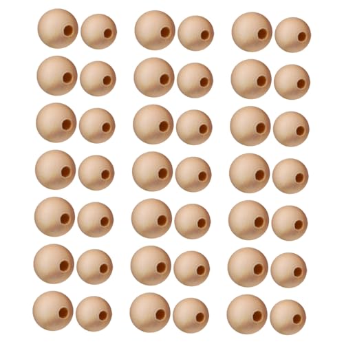 Tofficu 400 Stück Handbestickt Abstandsperlen aus Holz natürliche Perlen für Handwerk lose Holzperlen handgemachte runde lose Perlen Kleine Holzperlen unfertige hölzern Beige von Tofficu