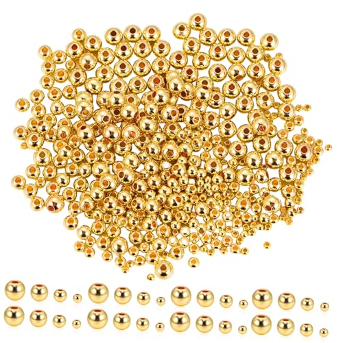 Tofficu 400 Stück Kupfer Spacer Perlen Rund Metallperlen mit Farbversiegelung Langlebig und Robust für DIY Schmuckherstellung Armbänder und Halsketten Basteln Einfache Anwendung für Tofficu 400 Stück Kupfer Spacer Perlen Rund Metallperlen mit Farbversiegelung Langlebig und Robust für DIY Schmuckherstellung Armbänder und Halsketten Basteln Einfache Anwendung für von Tofficu