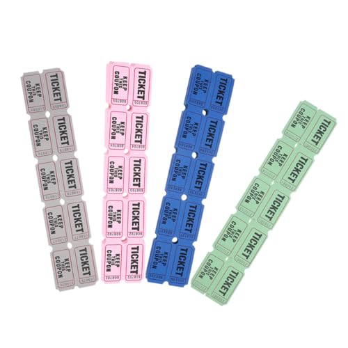 Tofficu 400 Stück Lose ticket the poker sets Verlosungsscheine Gewinnscheine Fundraising blaue Tombola-Tickets Karnevalsspiele Partykarten Tickets Etiketten Papier von Tofficu