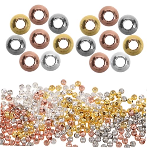Tofficu 400 Stück Metallperlenzubehör Runde Abstandsperlen Kleine Perlen Für Armbänder Kleine Kugeln Mit Loch Metallperlen Mit Großem Loch Runde Perlen Für Schmuckherstellung Kupfer Tofficu 400 Stück Metallperlenzubehör Runde Abstandsperlen Kleine Perlen Für Armbänder Kleine Kugeln Mit Loch Metallperlen Mit Großem Loch Runde Perlen Für Schmuckherstellung Kupfer von Tofficu
