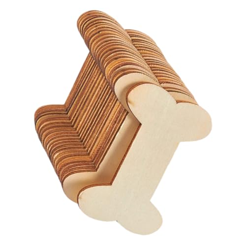 Tofficu Basteln Holz 40st Unvollendetes Holzhandwerk Diy Ornament Liefert Hundeknochenausschnitte Hundeknochen-geschenkanhänger Hundeknochenmarken Holzausschnitte Diy Handwerk Hängende Dekore Hölzern von Tofficu