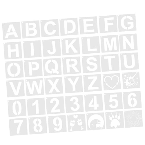 Tofficu 42 Stück Teiliges Schablonen mit Buchstaben Zahlen und Mustern Wiederverwendbare Waschbare DIY Malvorlagen für Holz Acrylmalerei und Bastelprojekte Kompakt und Leicht für Tofficu 42 Stück Teiliges Schablonen mit Buchstaben Zahlen und Mustern Wiederverwendbare Waschbare DIY Malvorlagen für Holz Acrylmalerei und Bastelprojekte Kompakt und Leicht für von Tofficu