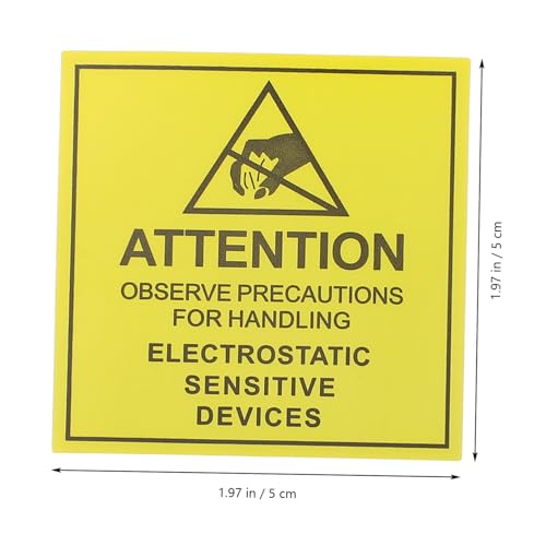 Tofficu 450 Stück Warnaufkleber Selbstklebend Elektrostatische Warnzeichen Statisch Vorsichtige Decals Stark Haftend Langlebig für Sensible Geräte und Sicherheitshinweise Tofficu 450 Stück Warnaufkleber Selbstklebend Elektrostatische Warnzeichen Statisch Vorsichtige Decals Stark Haftend Langlebig für Sensible Geräte und Sicherheitshinweise von Tofficu