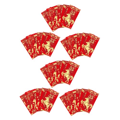Tofficu 48 Stück Jahr Des Pferdroten Pakets Frühlingsfest Fengshui Hongbao Geldumschlag Für Jahr Frühling Festival Red Envelope Frühlingsfest, Rote Geldpakete Papier von Tofficu