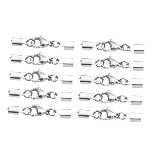 Tofficu 48 Stück Teiliges Edelstahl Karabinerverschluss Starke Lobster Clasps mit Einfachem Verschluss für Halsketten und Armbänder DIY Schmuckherstellung Zubehör von Tofficu