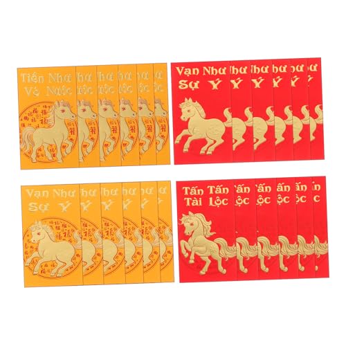 Tofficu 48 Stück Teiliges Rote Geldumschläge für Chinesisches Neujahr Vietnamesische Glücksumschläge für Bargeld Kreative Papier Hong Bao Umschläge Jahr Des Pferdes Traditionelle Tofficu 48 Stück Teiliges Rote Geldumschläge für Chinesisches Neujahr Vietnamesische Glücksumschläge für Bargeld Kreative Papier Hong Bao Umschläge Jahr Des Pferdes Traditionelle von Tofficu