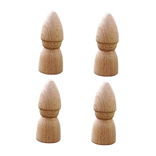 Tofficu 4Stücke Holzpuppe Gekritzel DIY Malerei für Umweltfreundliches für Jungen und Kinderhandwerk und Dekoration von Tofficu