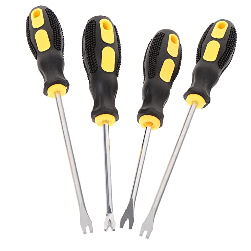 Tofficu 4Stücke Nagelabzieher Multifunktionaler Nagelheber aus Gehärtetem mit Ergonomischem Gummigriff für Einfache Anwendung und Rostbeständigkeit für Innenarbeiten von Tofficu