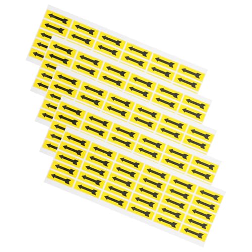 Tofficu 5 Blätter kleiner Pfeilaufkleber kleine Pfeilaufkleber gerichtet farbig Hinweisaufkleber Industrie Aufkleber Pfeilaufkleber zur Kennzeichnung Richtungsaufkleber anzeigen Yellow von Tofficu