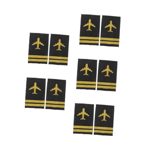 Tofficu 5 Paare Flugzeug Epaulette für Piloten Schulterklappen Klassisches Design für Flugbegleiteruniformen Robuste und Langlebige Verarbeitung für Cosplay und Bühnenauftritte Tofficu 5 Paare Flugzeug Epaulette für Piloten Schulterklappen Klassisches Design für Flugbegleiteruniformen Robuste und Langlebige Verarbeitung für Cosplay und Bühnenauftritte von Tofficu