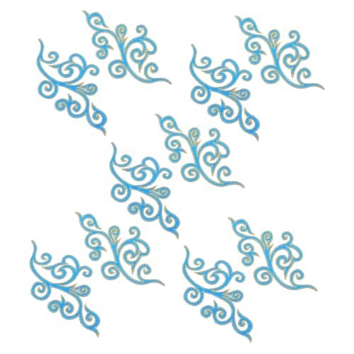 Tofficu 5 Paare Wolkenförmige Stickapplikationen Vintage Cheongsam Patches Zum Aufnähen Für Hochzeitskleider Festliche Bühnenkostüme Stoffverzierung See Blau von Tofficu