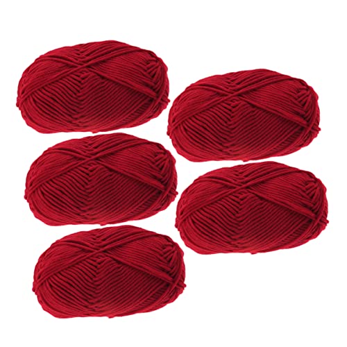 Tofficu 5 Rollen Milch-baumwoll-garn Häkelgarn Zum Häkeln Baumwollkordel Stricken Garn Masse Milchgarn Mischen Baumwollgarn Zum Stricken Weiches Garn Makramee-schnur Baumwolle Rot Tofficu 5 Rollen Milch-baumwoll-garn Häkelgarn Zum Häkeln Baumwollkordel Stricken Garn Masse Milchgarn Mischen Baumwollgarn Zum Stricken Weiches Garn Makramee-schnur Baumwolle Rot von Tofficu