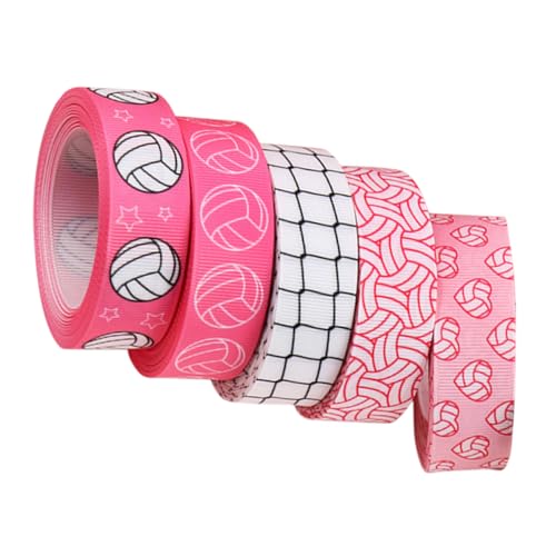 Tofficu 5 Rollen Volleyball Muster Geschenkband für DIY Projekte Rosa Dekorationsband für Sportevents Geburtstagsfeiern und Kreative Bastelarbeiten Tofficu 5 Rollen Volleyball Muster Geschenkband für DIY Projekte Rosa Dekorationsband für Sportevents Geburtstagsfeiern und Kreative Bastelarbeiten von Tofficu